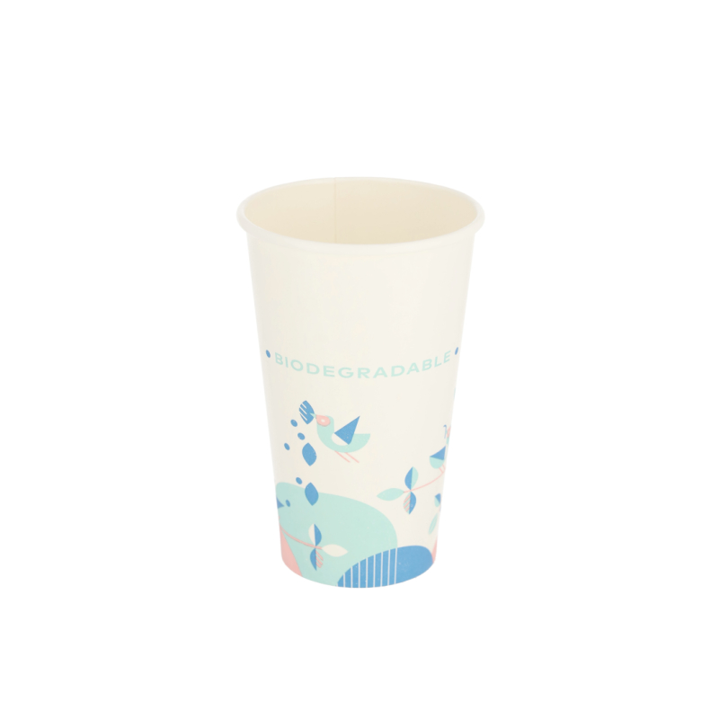 Puodelis popierinis Bio-birds PLA 16oz, 1000 vnt/dėž